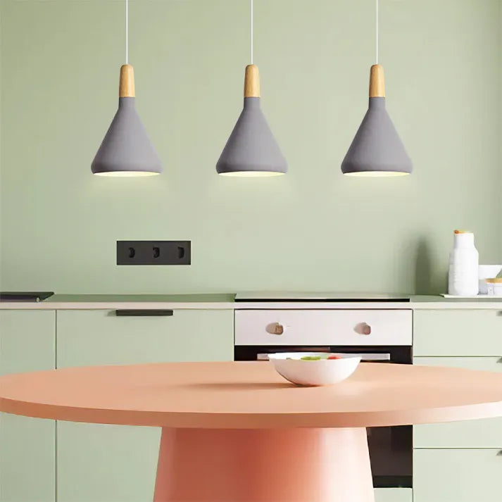 Lumiere Macaron-Inspired Conical Metal Pendant Light