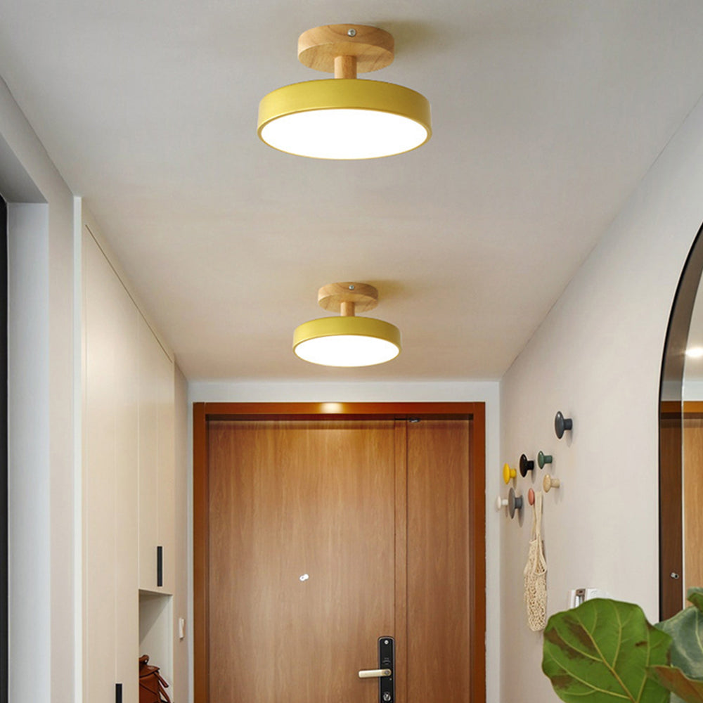 Pedol 12 W LED-loftlampe i grønt træ - skandinavisk stil