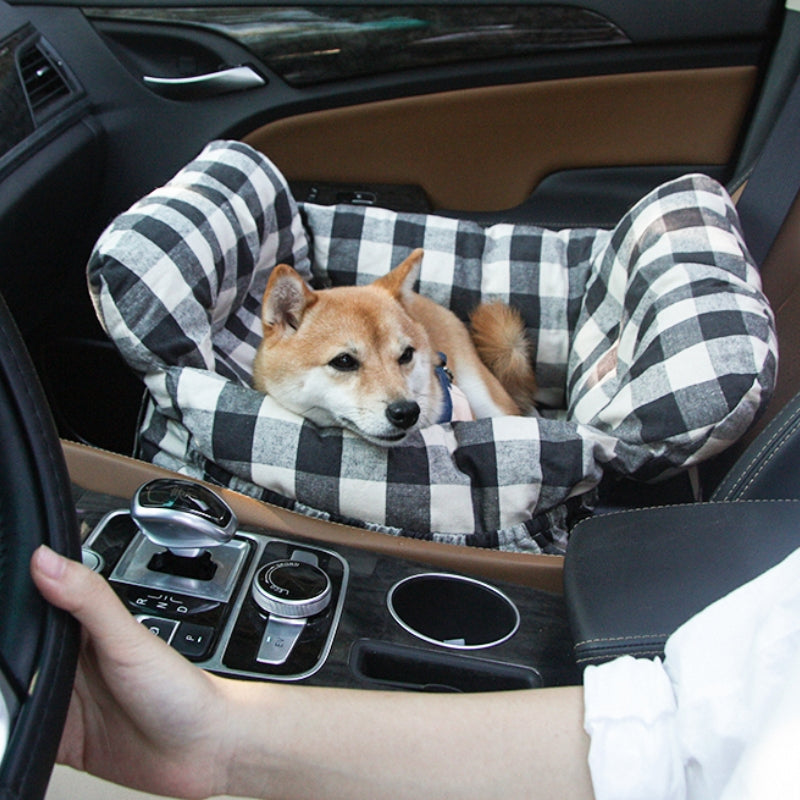 Tragbares Hunde-Autositzbett — Erhöhte Seitenstützen für kleine Haustiere