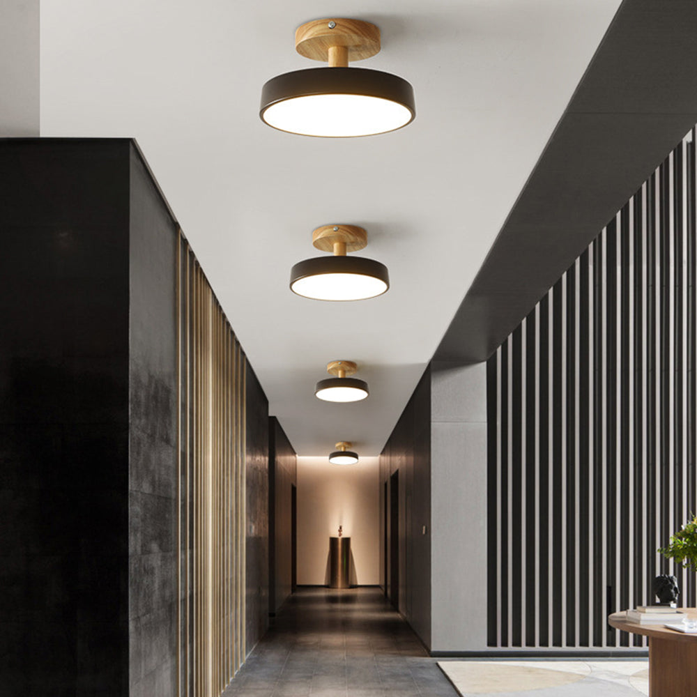 Pedol 12 W LED-loftlampe i grønt træ - skandinavisk stil