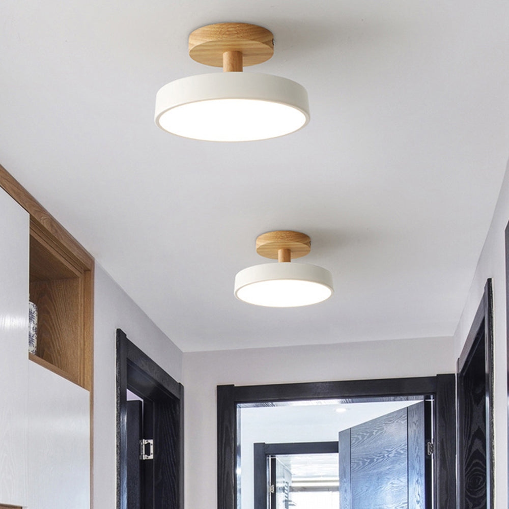 Pedol 12 W LED-loftlampe i grønt træ - skandinavisk stil