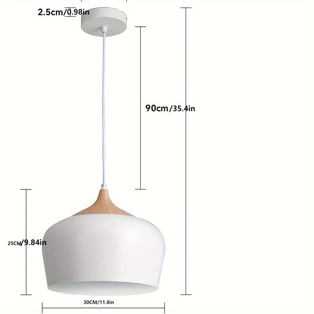 Modern Scandinavian Pendant Light | Iron & Wood Grain Design | Wildoxy