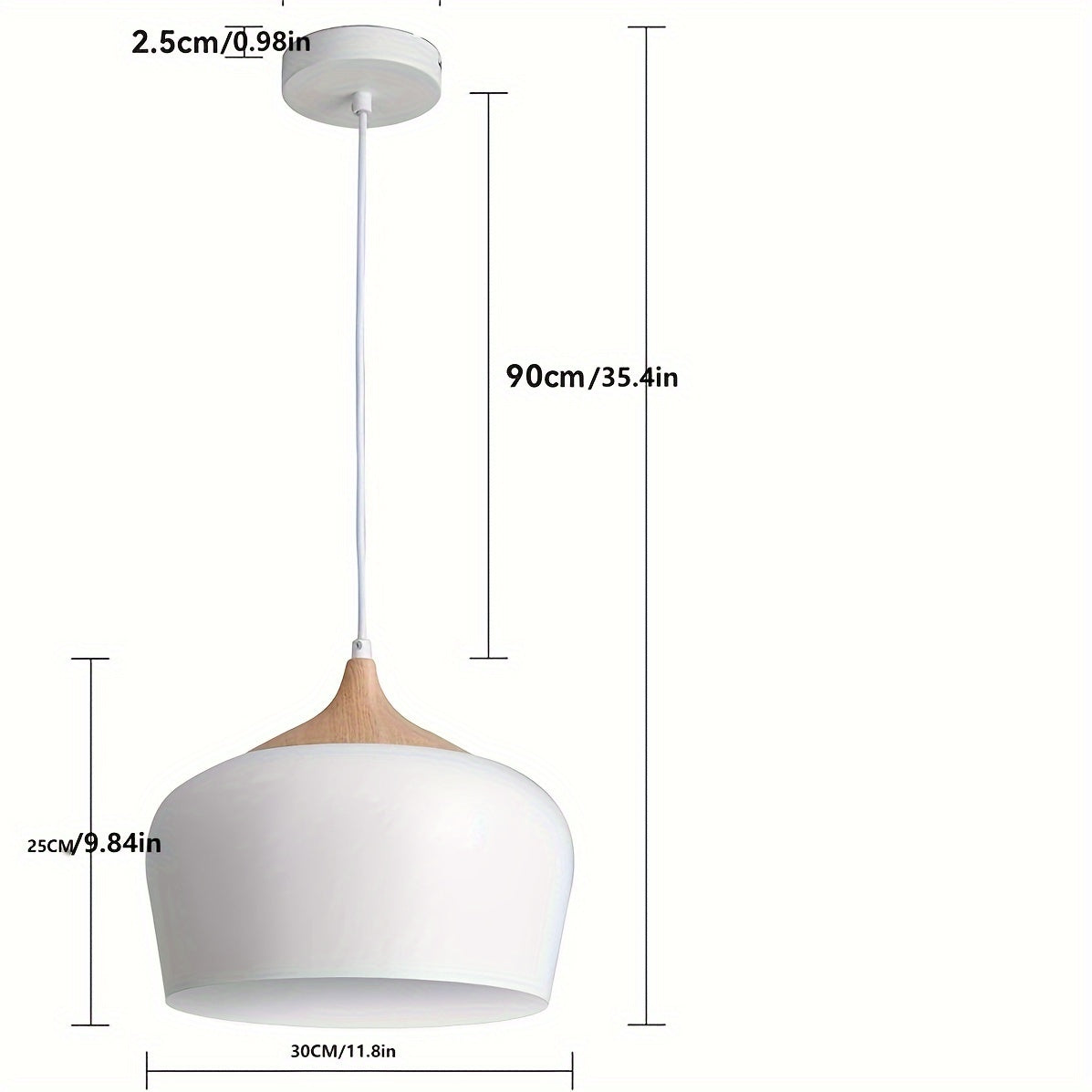 Modern Scandinavian Pendant Light | Iron & Wood Grain Design | Wildoxy