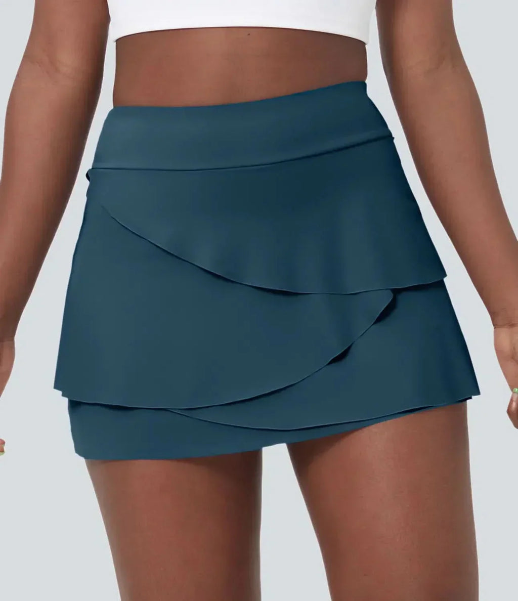 NexStride Airy 2-In-1 Golf Skirt — Built-In Shorts, Side Pockets, Lightweight Athletic Cut