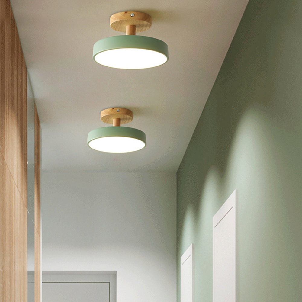 Pedol 12 W LED-loftlampe i grønt træ - skandinavisk stil