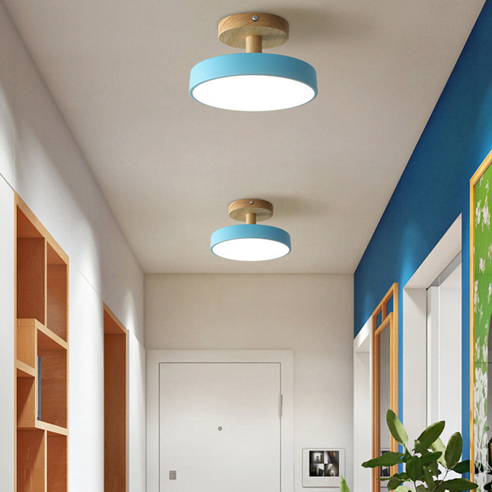 Pedol 12 W LED-loftlampe i grønt træ - skandinavisk stil