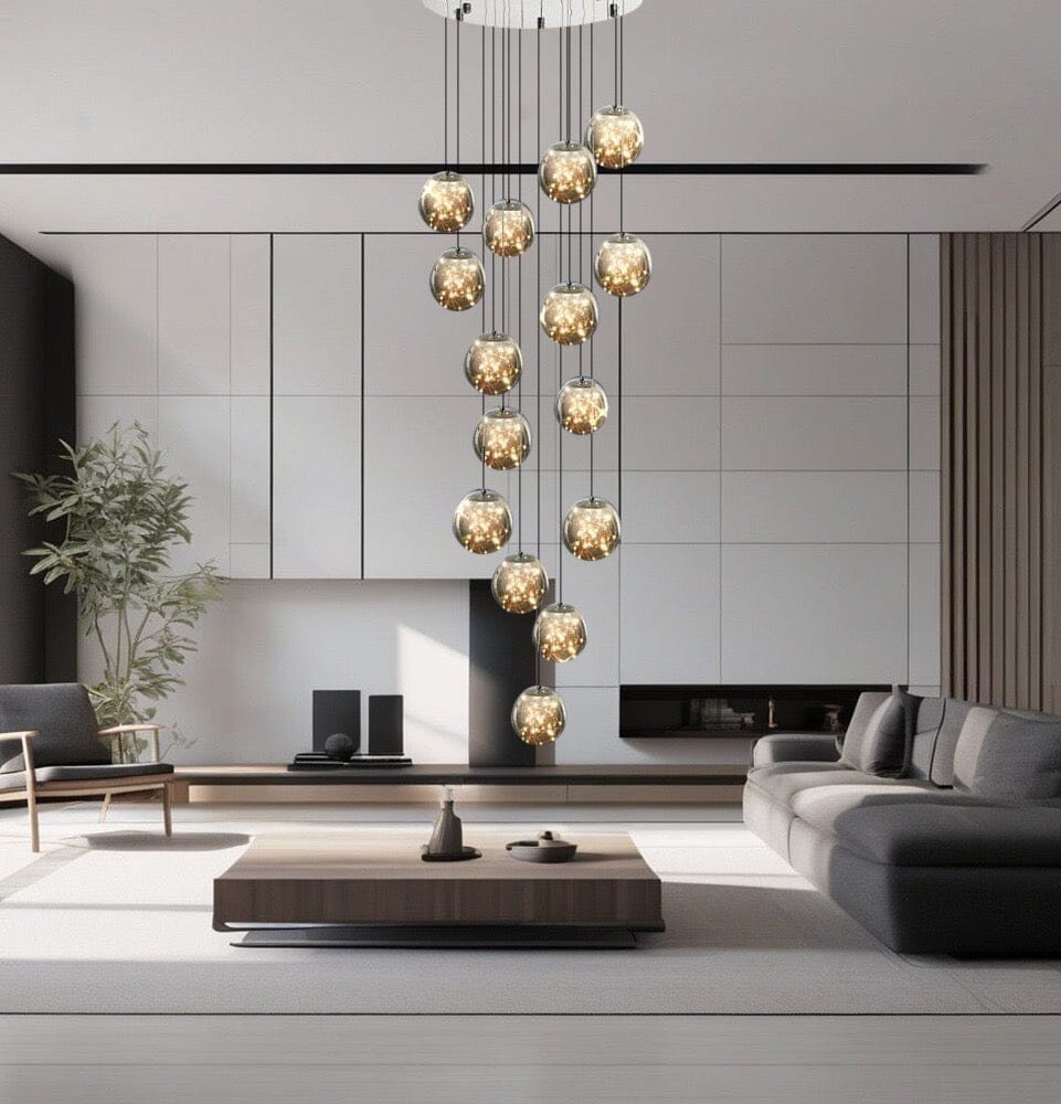 AstraLume Ceiling Chandelier — Bubble Glass LED Pendant