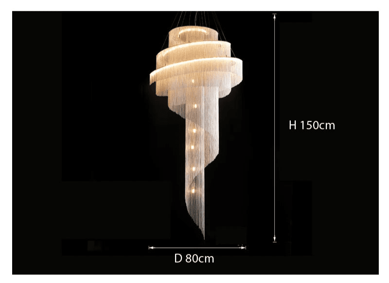 AstraLuxe Crystal Tassel Spiral — Ceiling Chandelier