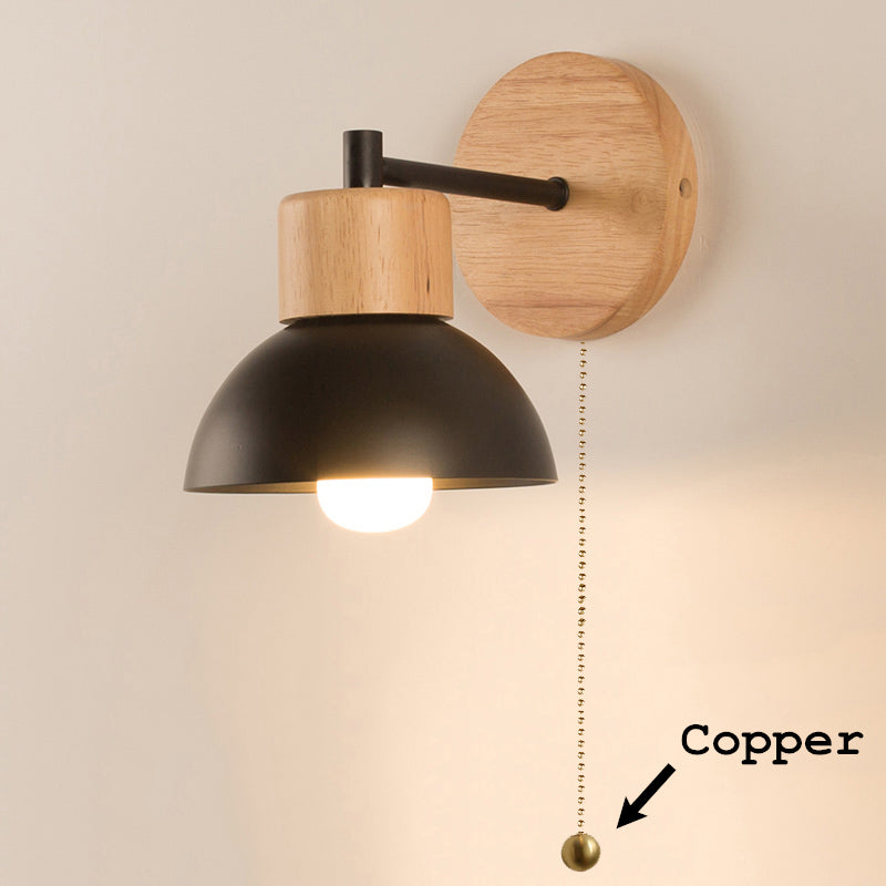 Liora Northwind Wall Lamp — Nordic Wood Finish, Bird Silhouette Detail, Adjustable LED Arm