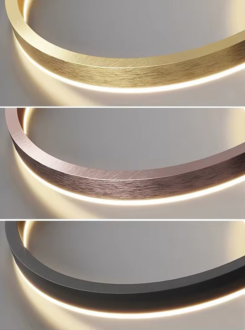 Lámpara colgante LED de aros — Diseño regulable de múltiples círculos