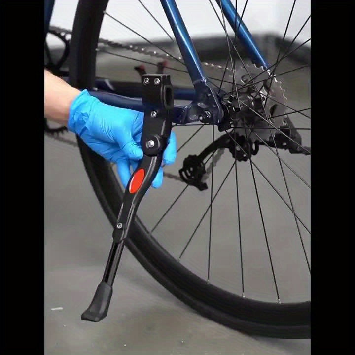 Universelt justerbart støtteben i aluminium til cykel, sort