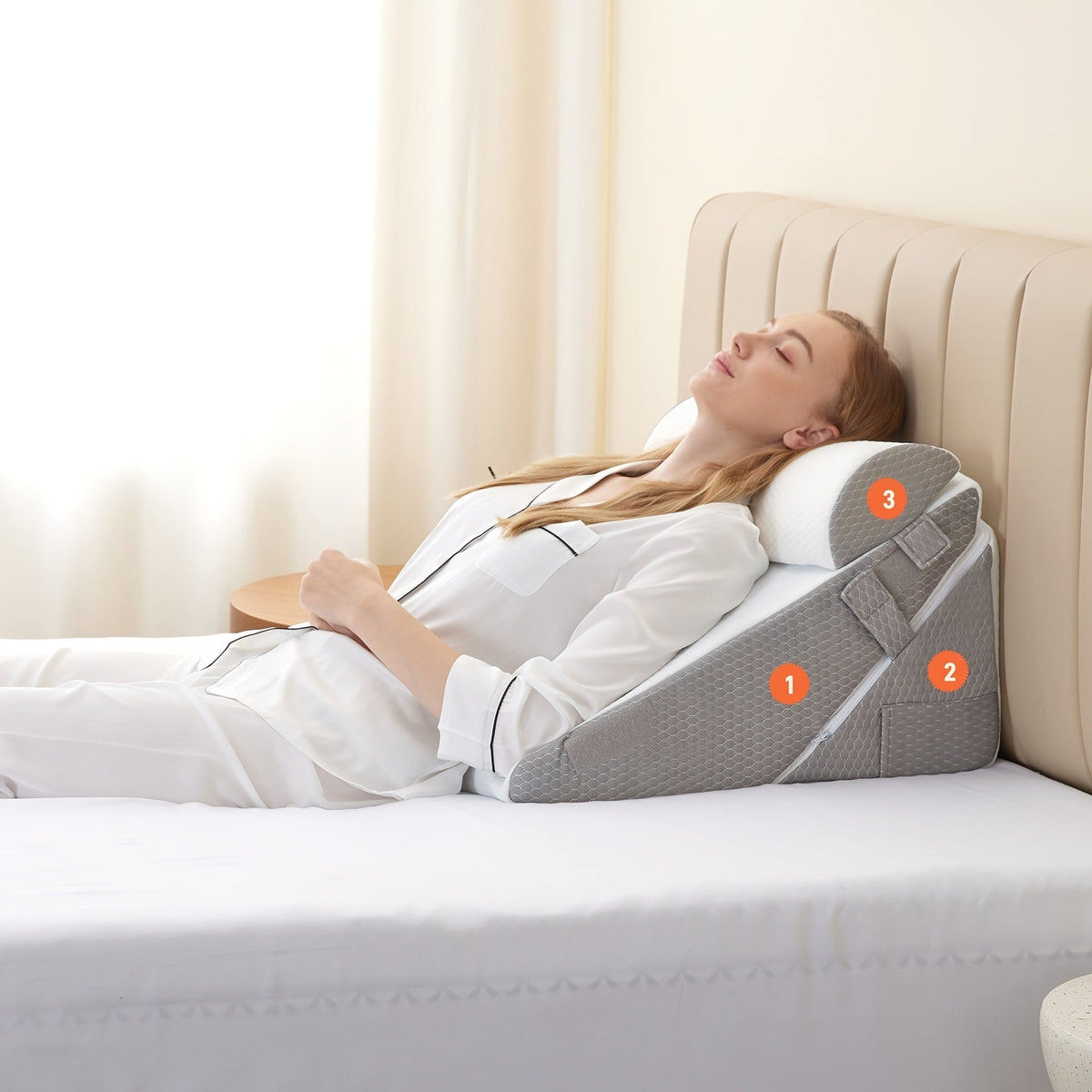 RelaxPlus 7-in-1 verstellbares orthopädisches Keilkissen aus Memory-Schaum