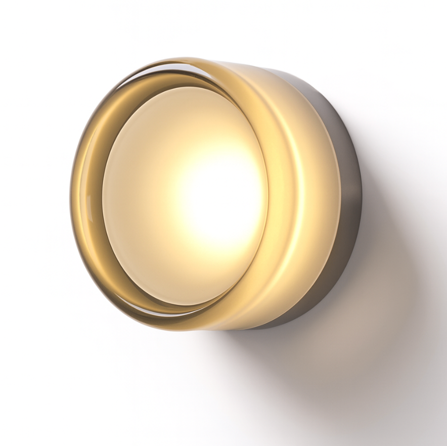 Round Glass Wall Sconce LED Amber Warm Light 5W - Wildoxy