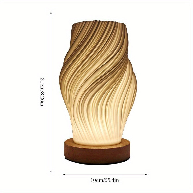 Modern LED Swirl Table Lamp | Minimalist Dimmable Bedside & Desk Light | Wildoxy