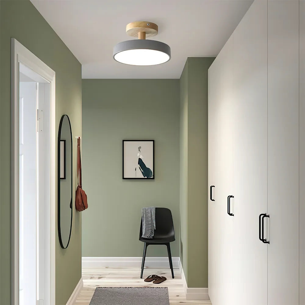 Pedol 12 W LED-loftlampe i grønt træ - skandinavisk stil