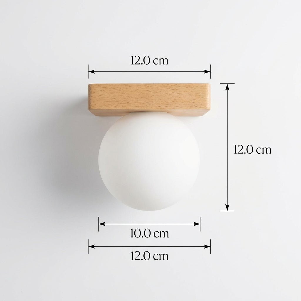 Nordische LED-Wandleuchte - Glaskugel, schlanke Metallbasis