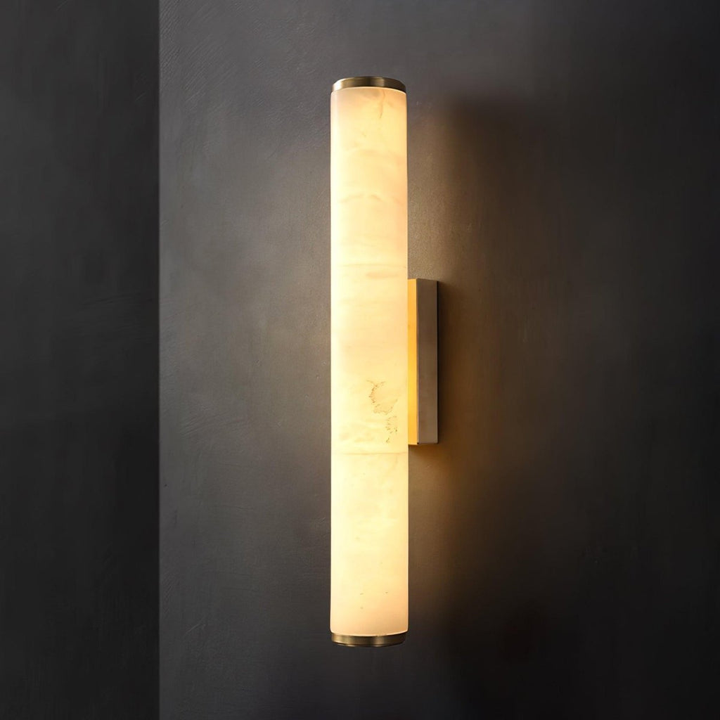 Moderne Wandleuchte mit Alabasterrohr – ein LED-Leuchtmittel