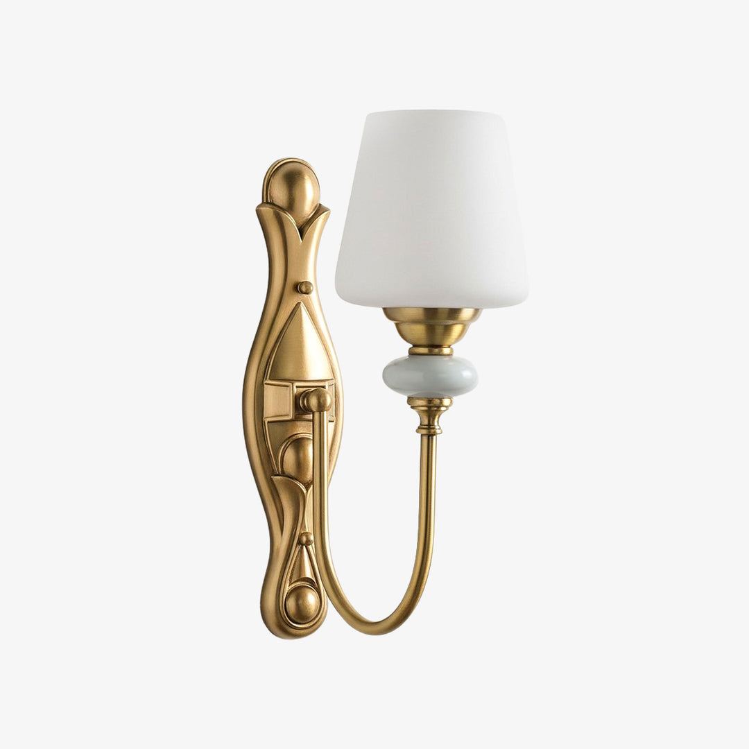Keramische wandlamp met stoffen kap, 1 of 2 E27-lampen
