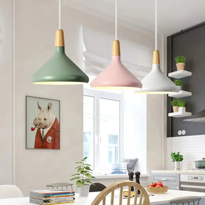 Lumiere Macaron-Inspired Conical Metal Pendant Light
