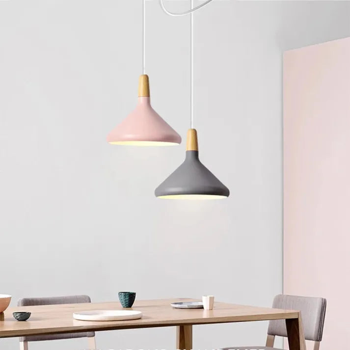 Lumiere Macaron-Inspired Conical Metal Pendant Light