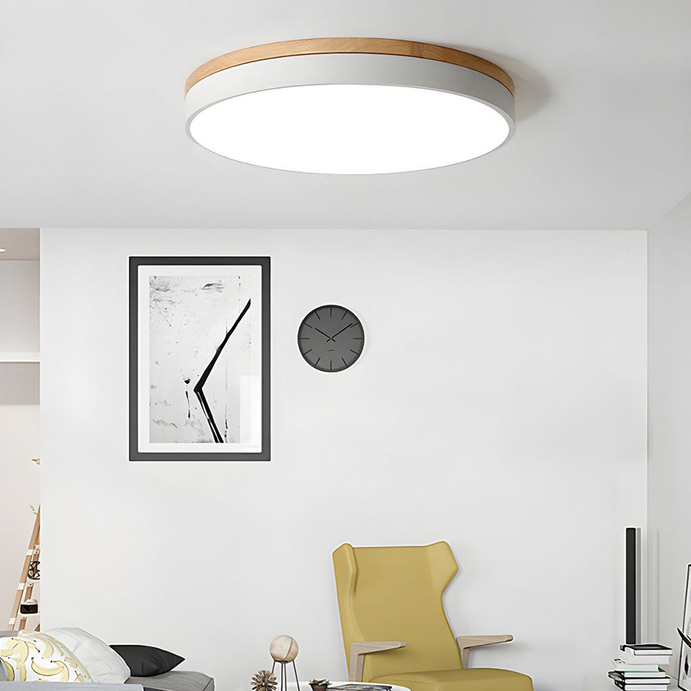 Holz-LED-Deckenleuchte aus Acryl, dimmbares warmes Licht 30-60cm