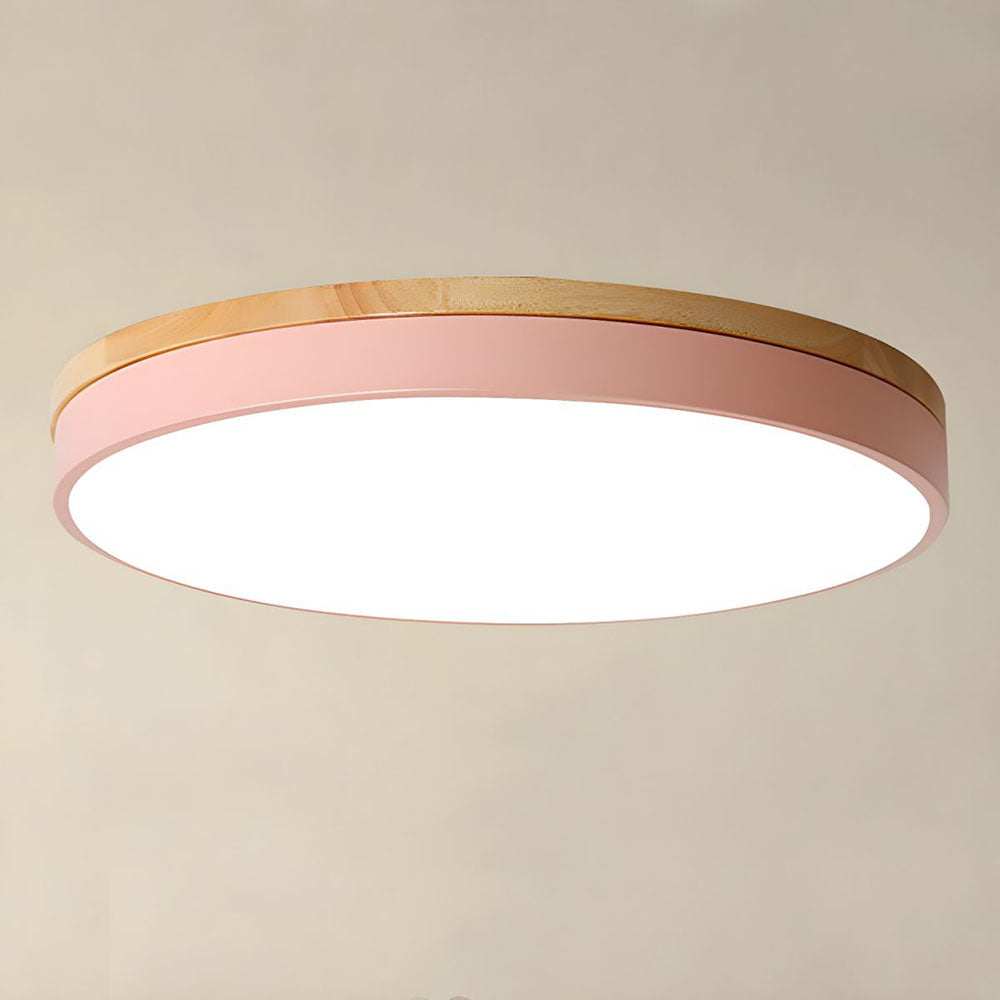 Holz-LED-Deckenleuchte aus Acryl, dimmbares warmes Licht 30-60cm