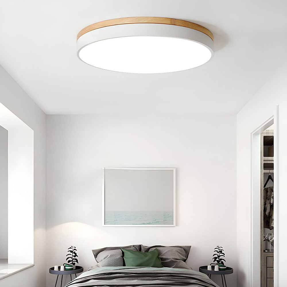 Holz-LED-Deckenleuchte aus Acryl, dimmbares warmes Licht 30-60cm