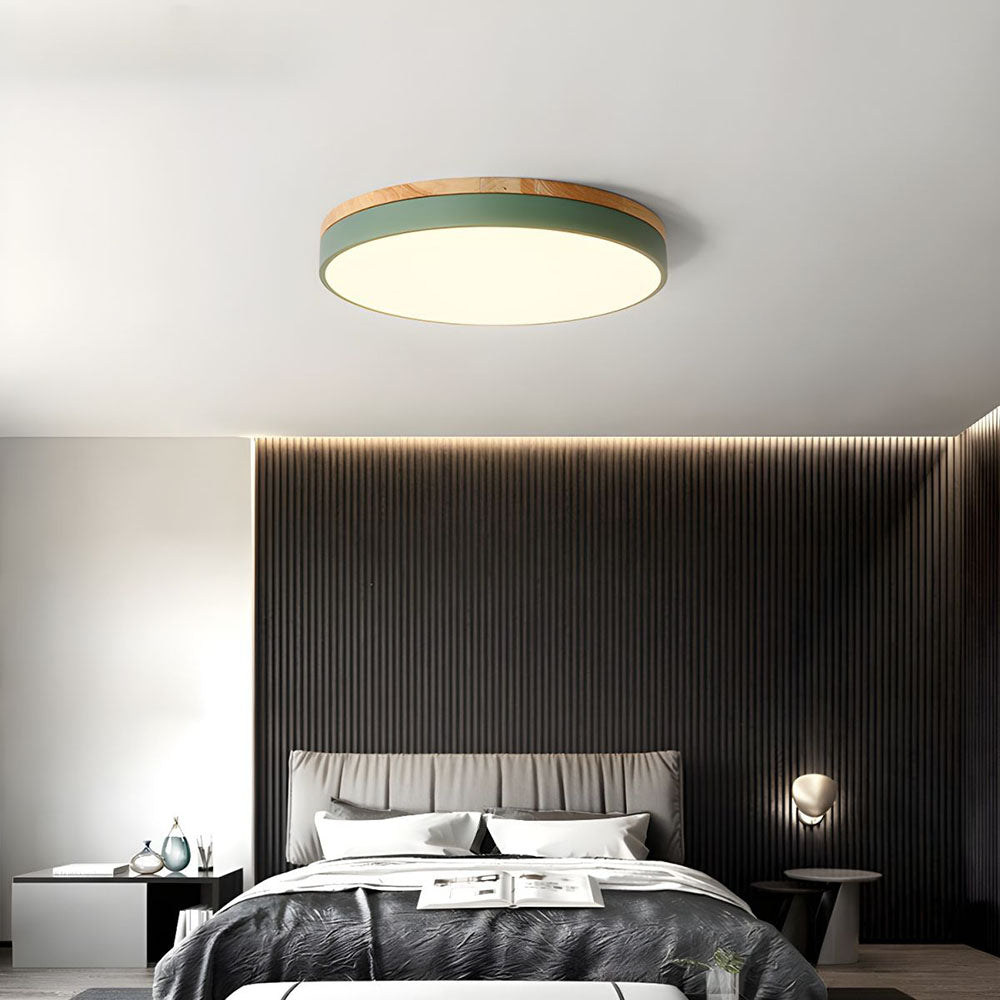 Holz-LED-Deckenleuchte aus Acryl, dimmbares warmes Licht 30-60cm