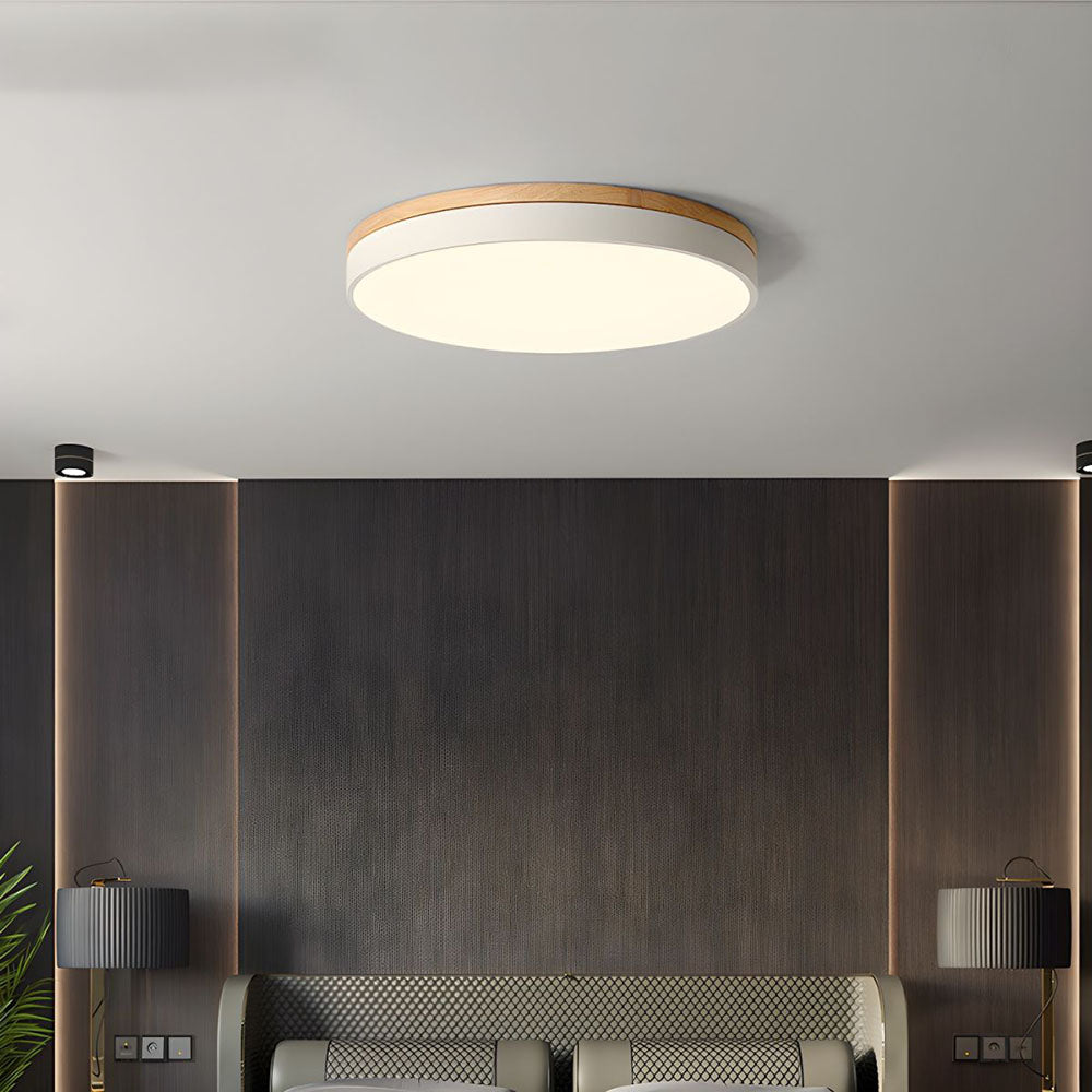 Holz-LED-Deckenleuchte aus Acryl, dimmbares warmes Licht 30-60cm
