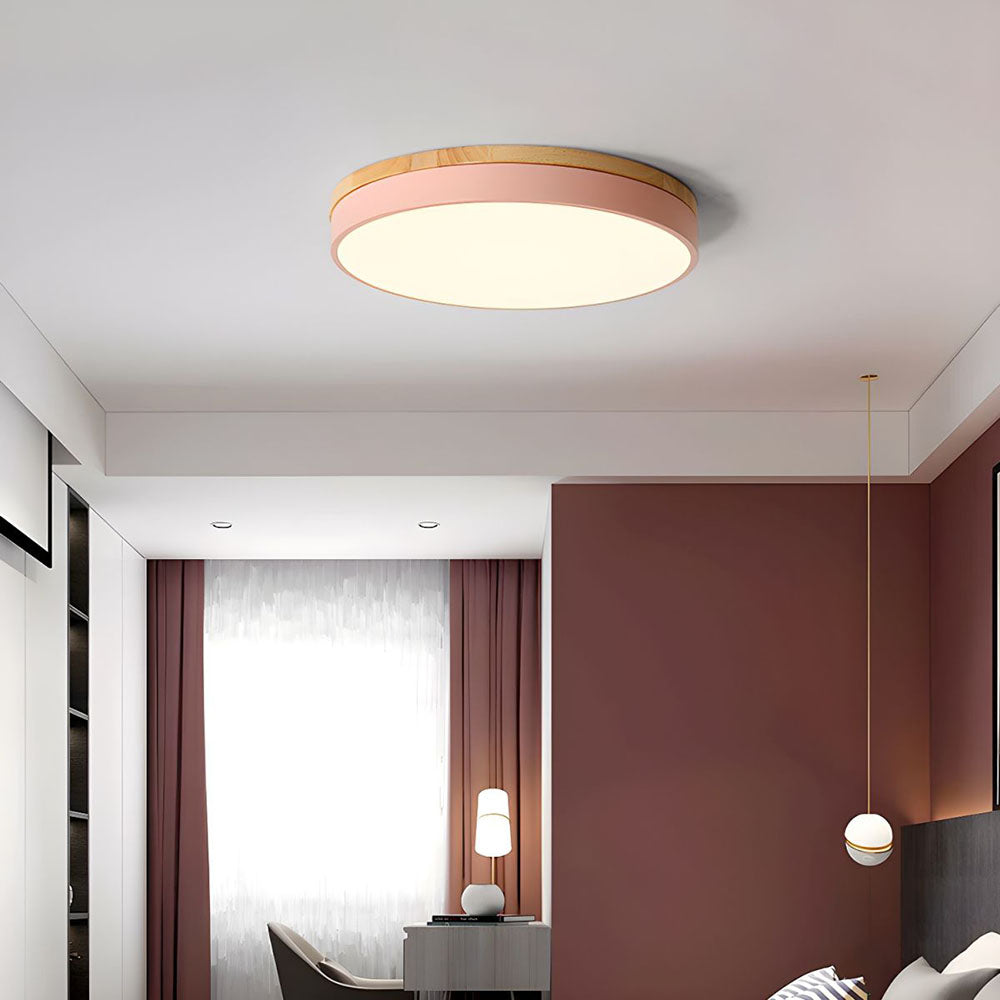 Holz-LED-Deckenleuchte aus Acryl, dimmbares warmes Licht 30-60cm