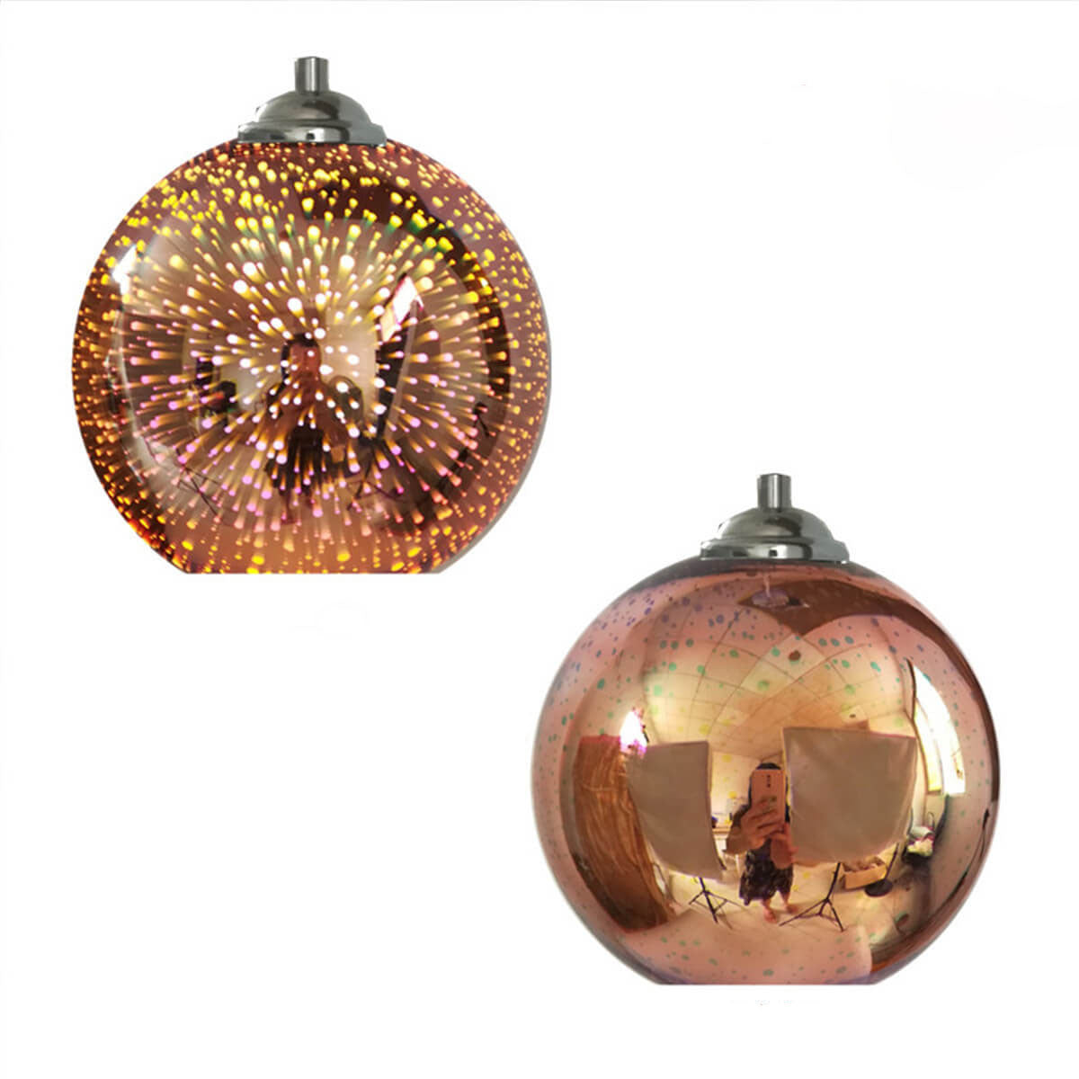 3D Glass Dome Pendant Light — Vibrant Colorful Dimensional Form