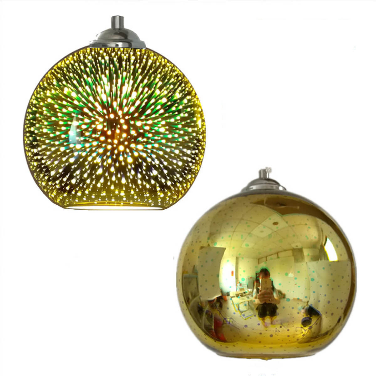 3D Glass Dome Pendant Light — Vibrant Colorful Dimensional Form