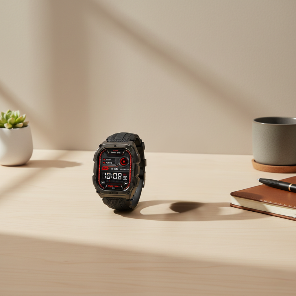 Wytrzymały wojskowy smartwatch GPS — wyświetlacz AMOLED 1,96 cala, wodoodporność 10 ATM