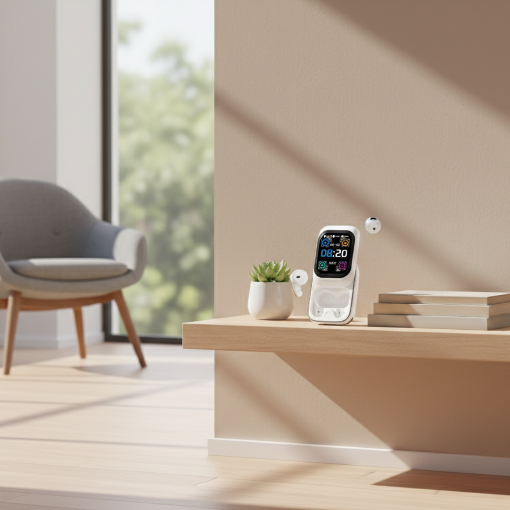 HTC NE48 Bluetoothイヤホン — HDタッチスクリーン充電ケース