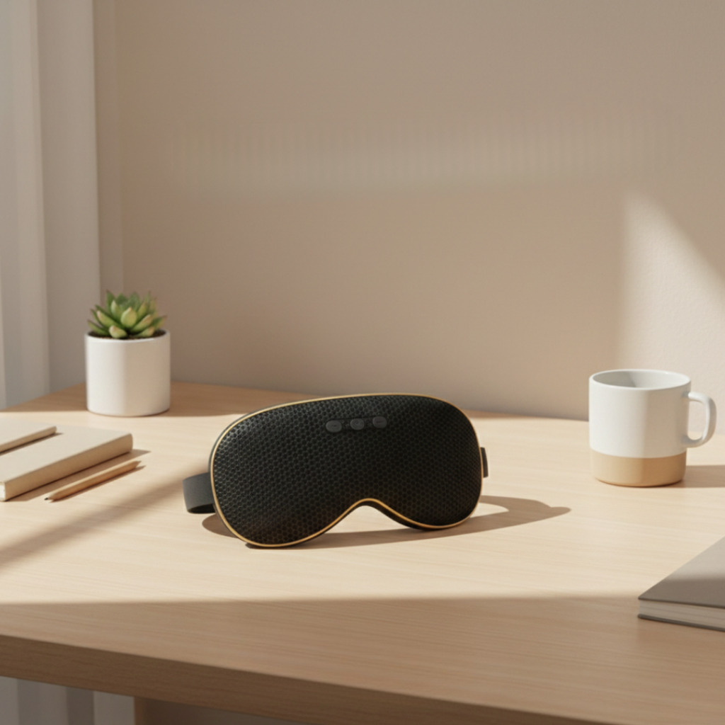 Máscara de Olhos Bluetooth com Áudio 3D — Reprodução sem Fios, Conjunto de Acessórios de Viagem