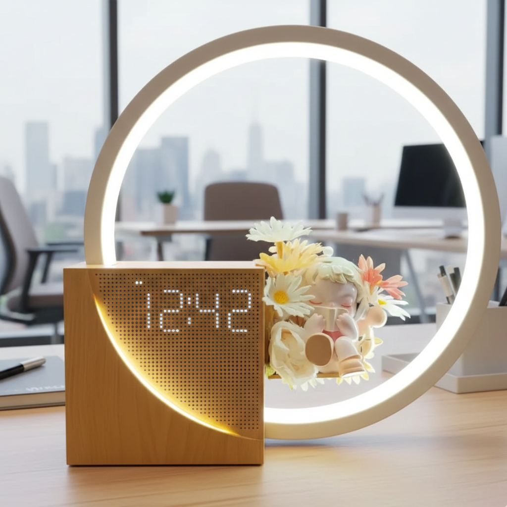White Noise Bedside Lamp — Touch-Activated Dimmable Nightlight