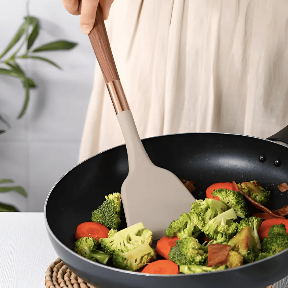 10-Piece Silicone Utensil Set — Heat-Resistant, Ergonomic Handles, Non-Stick
