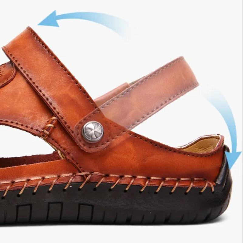 Orthopädische Ledersandalen für Herren — Rutschfeste Sohle