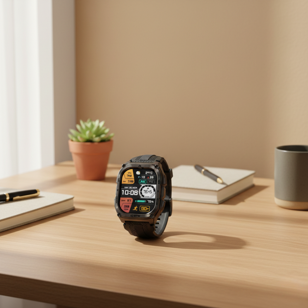 Wytrzymały wojskowy smartwatch GPS — wyświetlacz AMOLED 1,96 cala, wodoodporność 10 ATM