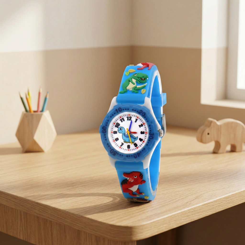 Reloj de pulsera de cuarzo con diseño de dinosaurio