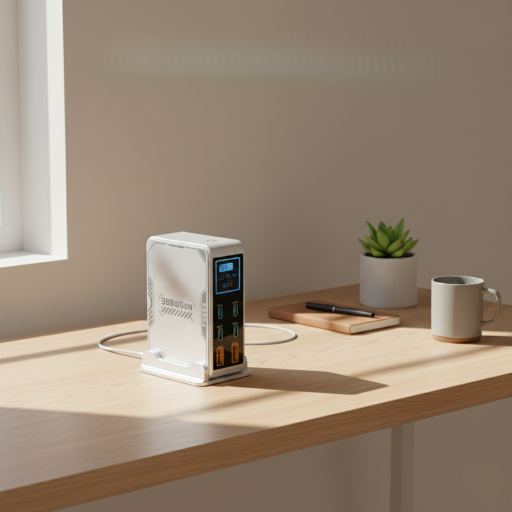 PowerHub 300 W GaN-lader - seks USB-porter, fire USB-C- og to USB-A-utganger
