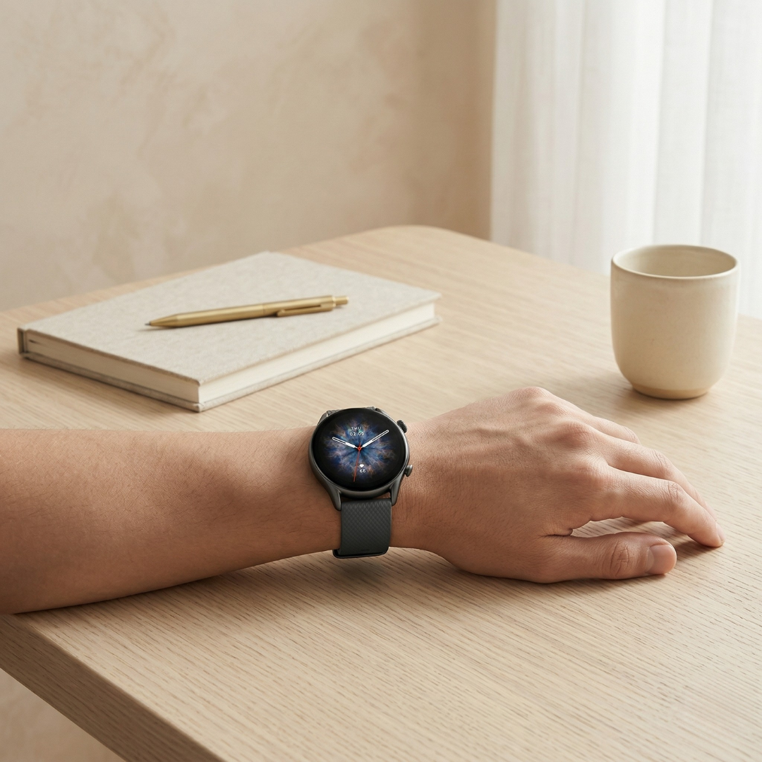 AMOLEDフィットネススマートウォッチ - 46mmディスプレイ、Bluetooth、アクティビティトラッキング、長時間バッテリー