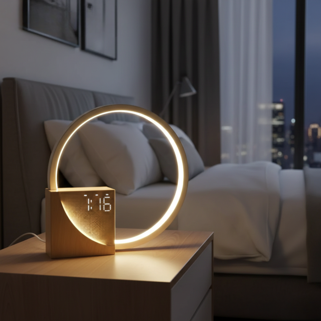 White Noise Bedside Lamp — Touch-Activated Dimmable Nightlight