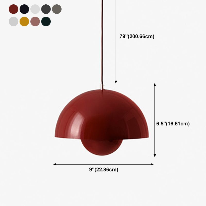 One-Light Geometric Wrought Iron Hanging Pendant