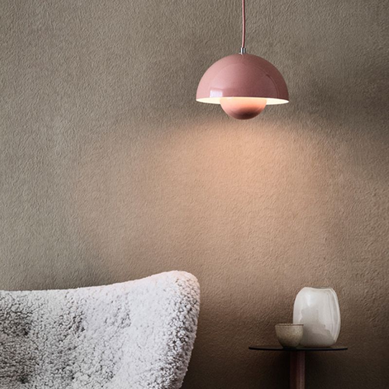 One-Light Geometric Wrought Iron Hanging Pendant