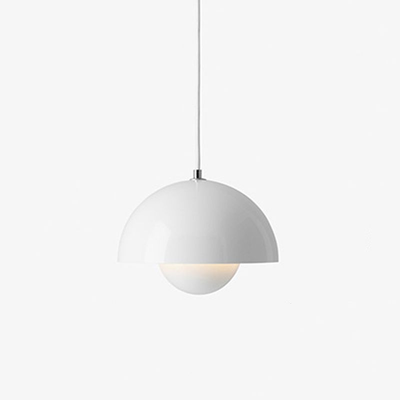 One-Light Geometric Wrought Iron Hanging Pendant