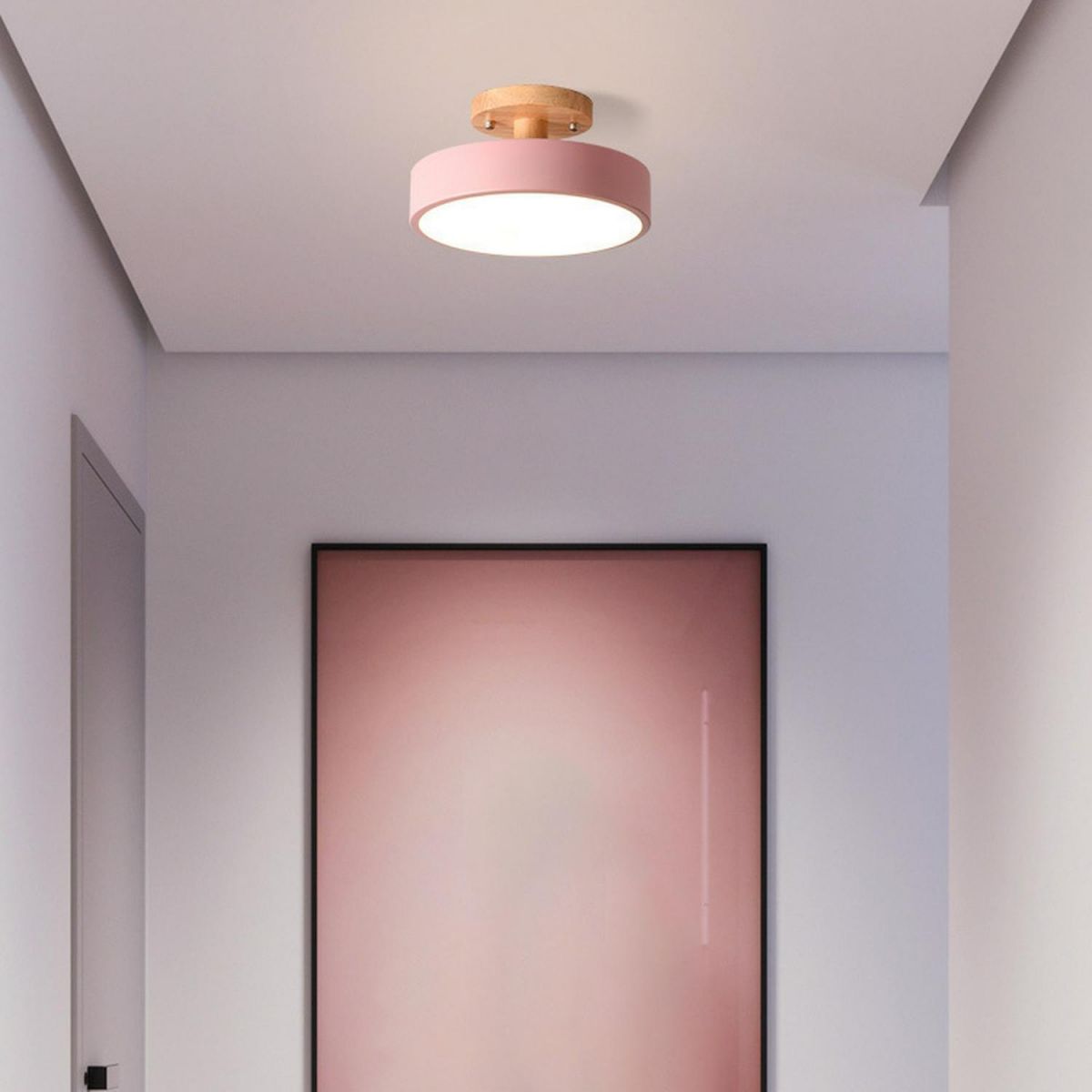 Pedol 12 W LED-loftlampe i grønt træ - skandinavisk stil