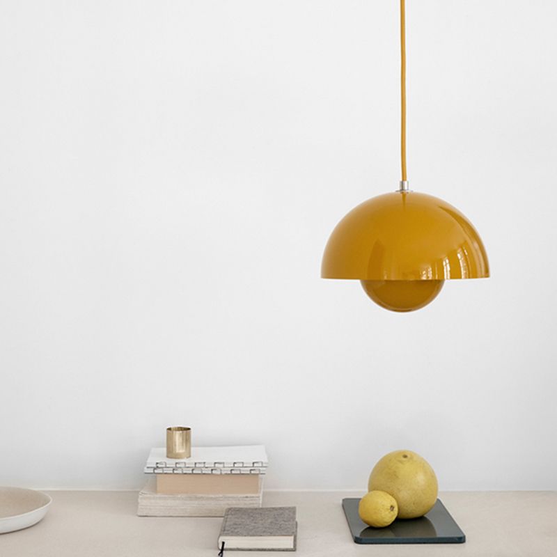 One-Light Geometric Wrought Iron Hanging Pendant