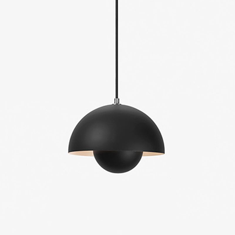 One-Light Geometric Wrought Iron Hanging Pendant