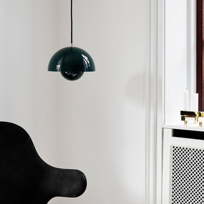 One-Light Geometric Wrought Iron Hanging Pendant